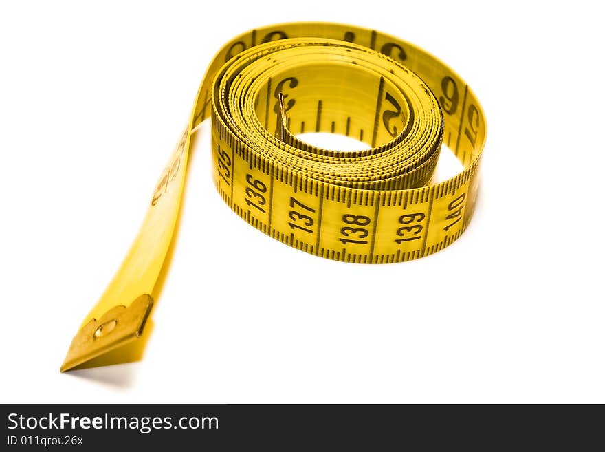 The picture of tape measure on white background,exactitude