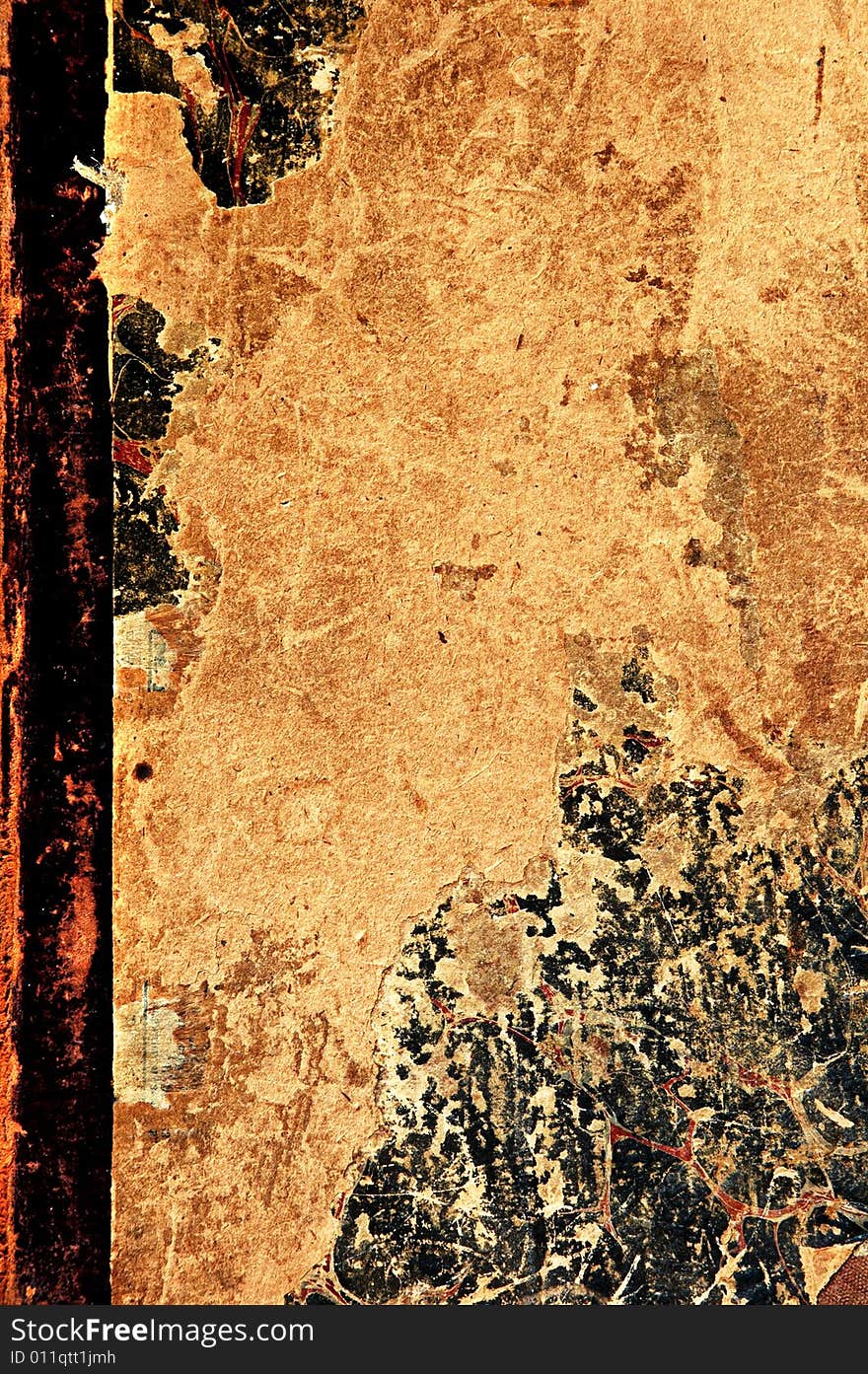 A closeup view of an old, antique book cover suitable for an abstract background. A closeup view of an old, antique book cover suitable for an abstract background.
