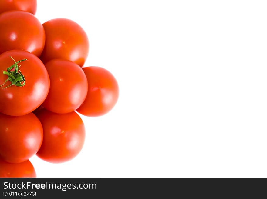 Closeup colorful isolated tomato background