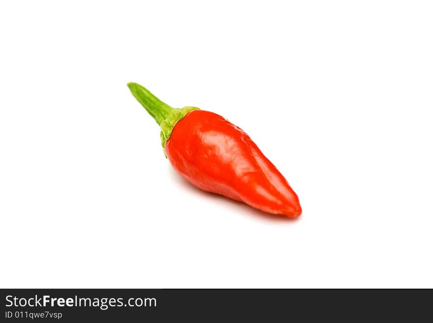 Red hot peppers isolated on white