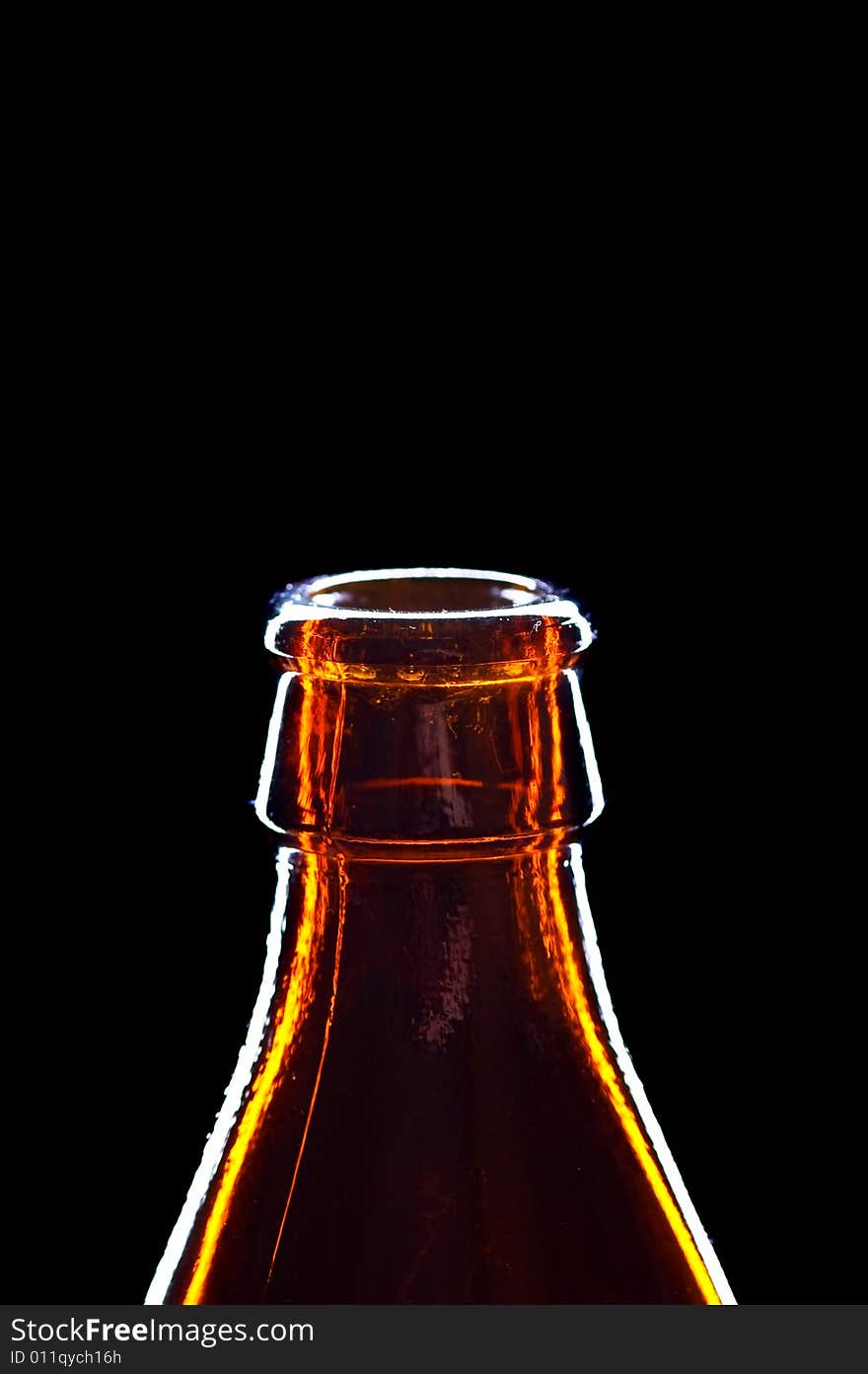 Close-up bottle isolated on black