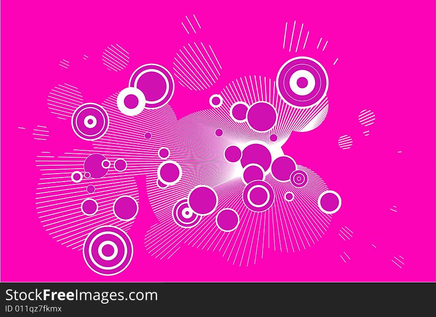 Vector Pink dots and circles