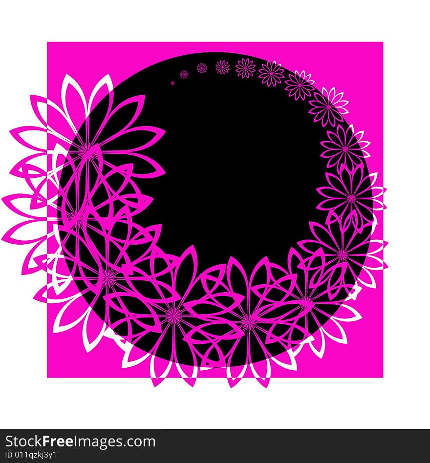 Vector of flowers with black and white