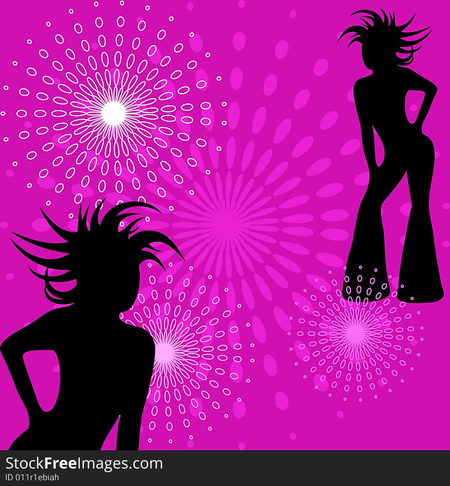 Vector of black women silhouette