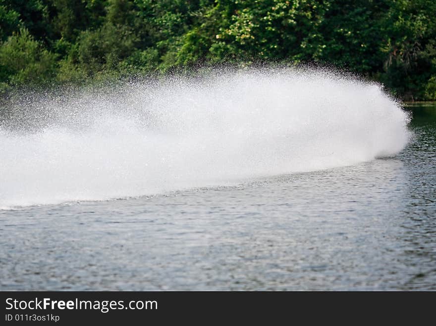 Jet ski water sport in the lake