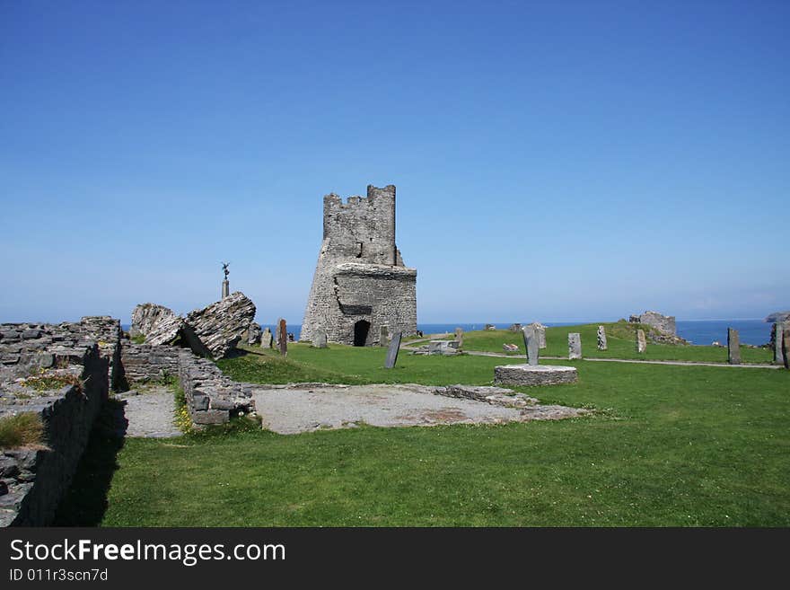 British Castle Turret Aberystwyth Wales UK. British Castle Turret Aberystwyth Wales UK