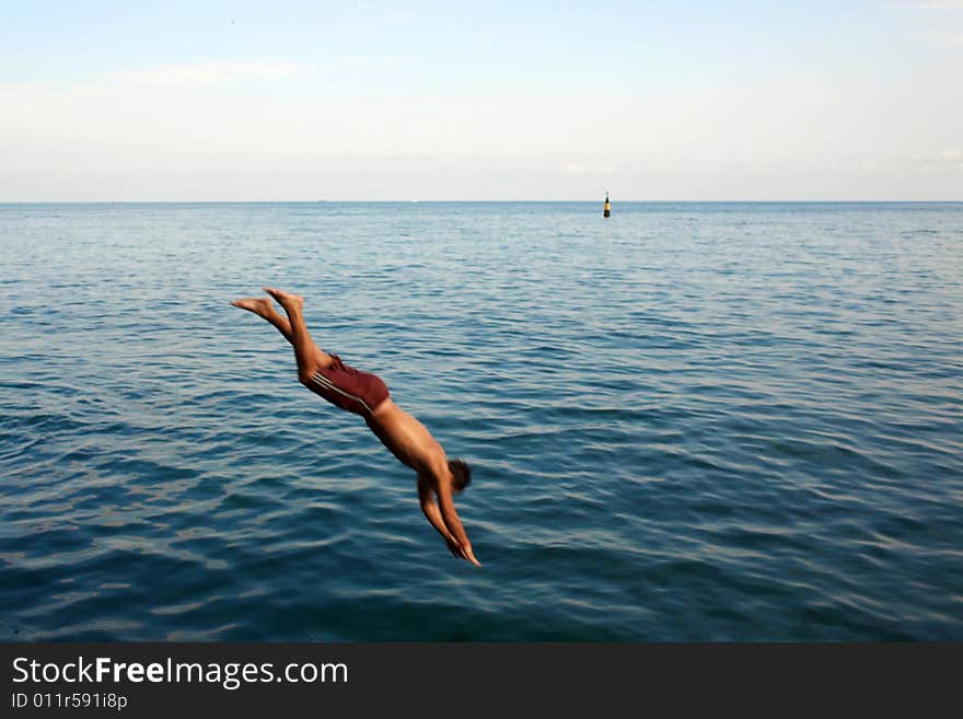 Jumping boy