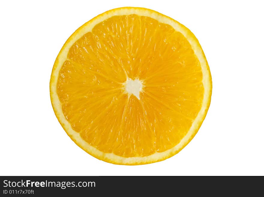 Half an orange isolated on a white background  with clipping path