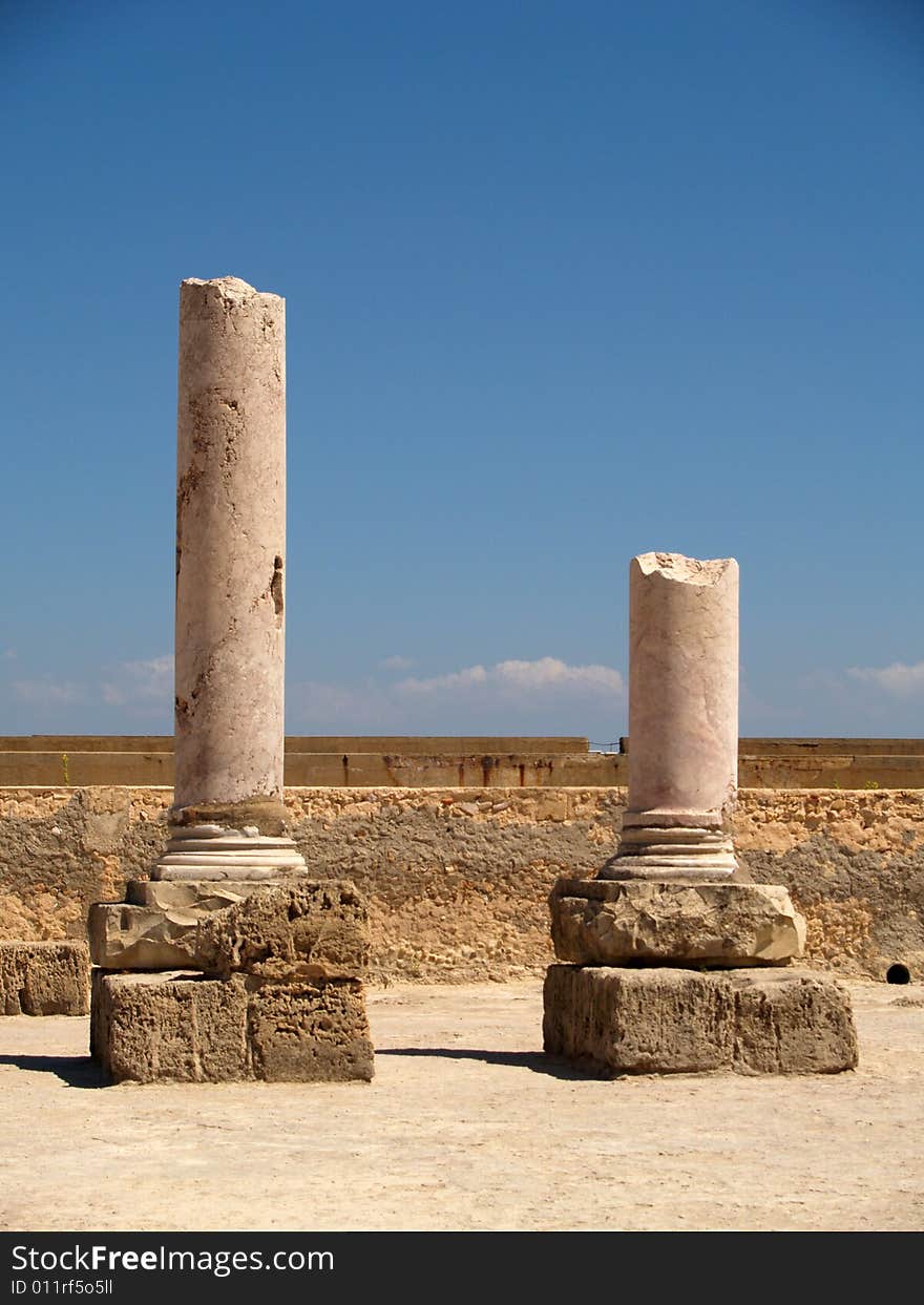 Ancient ruins in Cartage. Tunisia