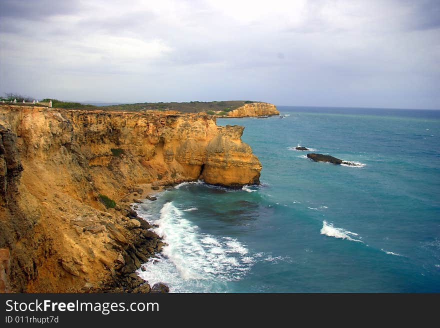 Beautiful view of the cliff in south-east part of Puerto Rico. Beautiful view of the cliff in south-east part of Puerto Rico