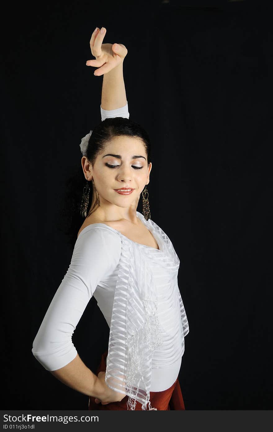 Portrait of young passsionate flamenco dancer woman. Portrait of young passsionate flamenco dancer woman