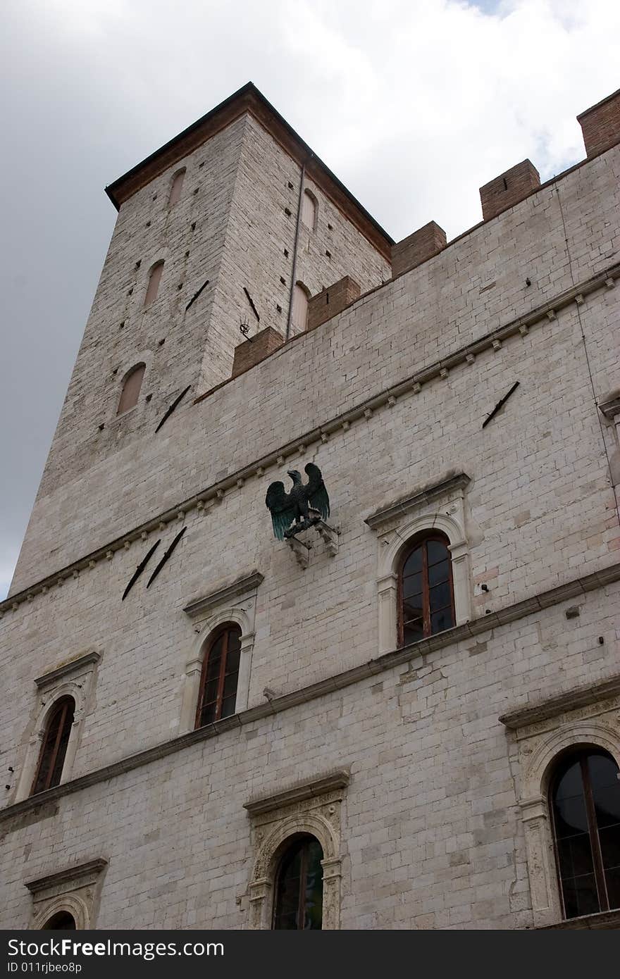 A cityscape of todi, an old town of umbria. A cityscape of todi, an old town of umbria