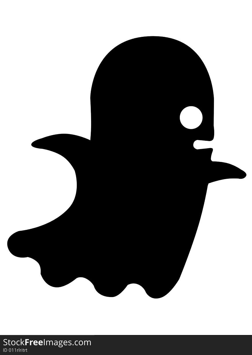 Illustration of a ghost with a white background. Illustration of a ghost with a white background