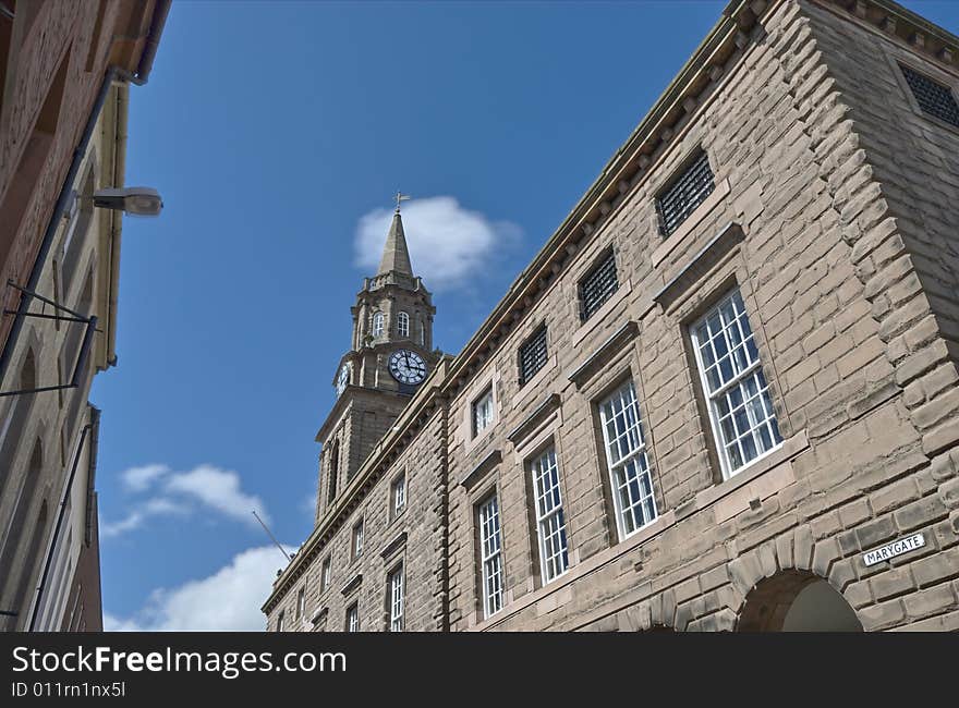 Town Hall and clock tower, Berwick, Northumberland, England. Town Hall and clock tower, Berwick, Northumberland, England