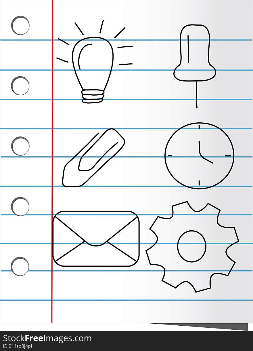 Paper icon set