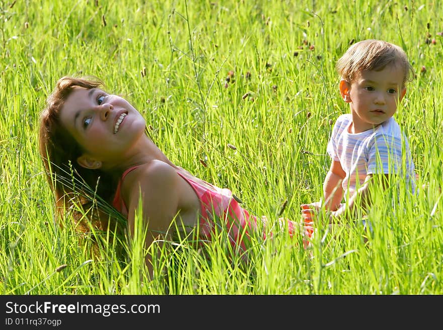 Mother and son portrait