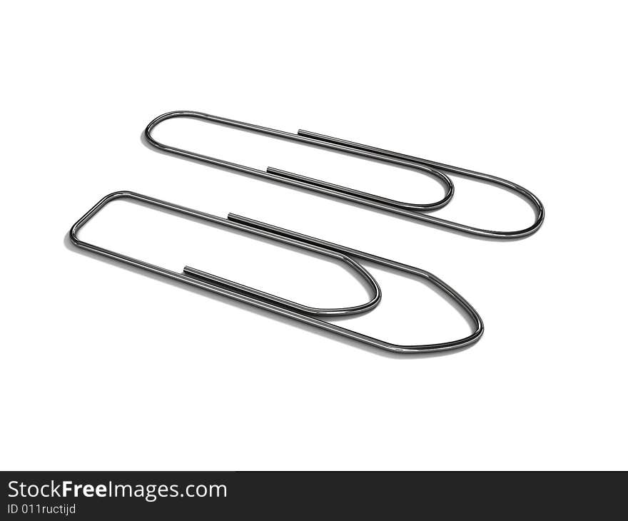 Paper clip isolated on white background