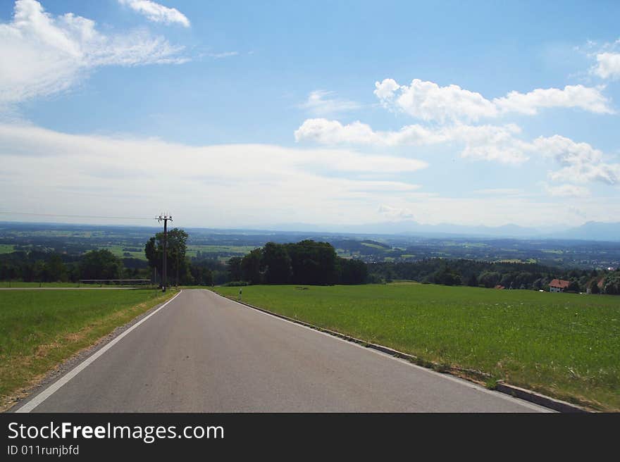 An open rural road in Bavaria. An open rural road in Bavaria.