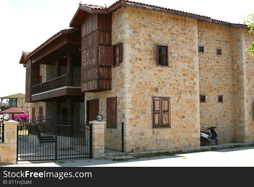 Old apartment buildings stone texture