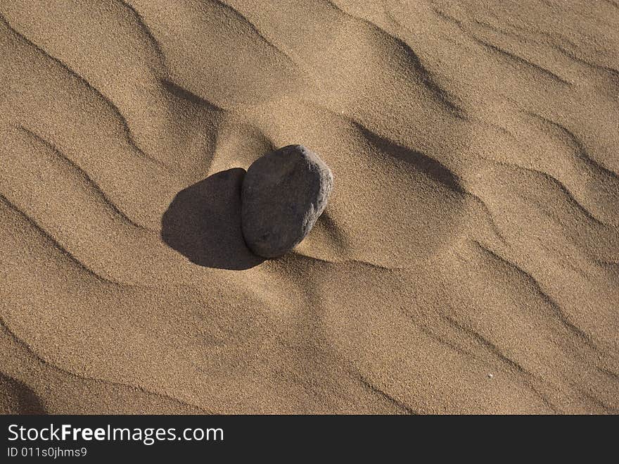 Stone On Sand Dunes