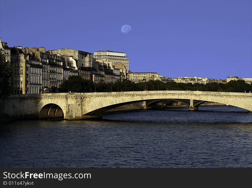 Bridge over Seine river, Paris, France. Bridge over Seine river, Paris, France