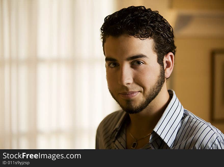 Portrait of a Handsome Young Man Indoors. Portrait of a Handsome Young Man Indoors