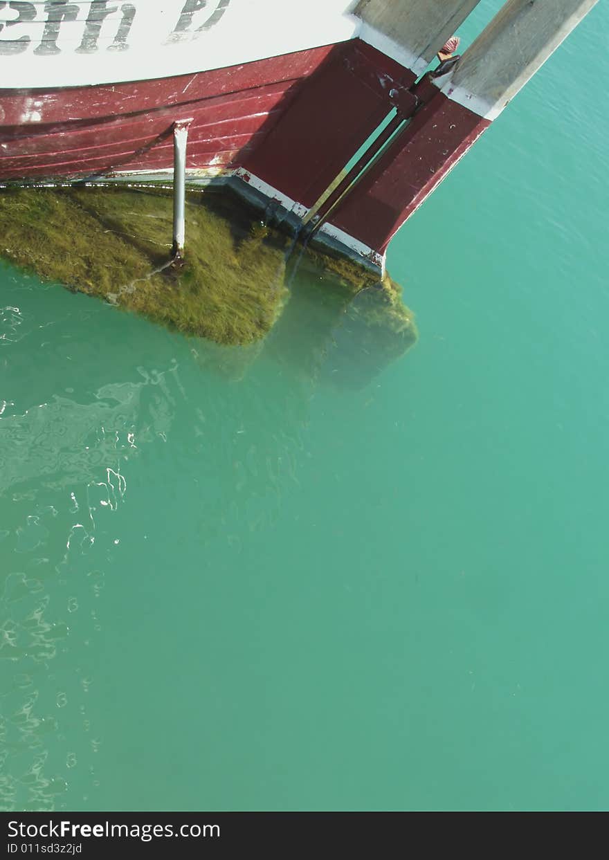 Moored fishing boat