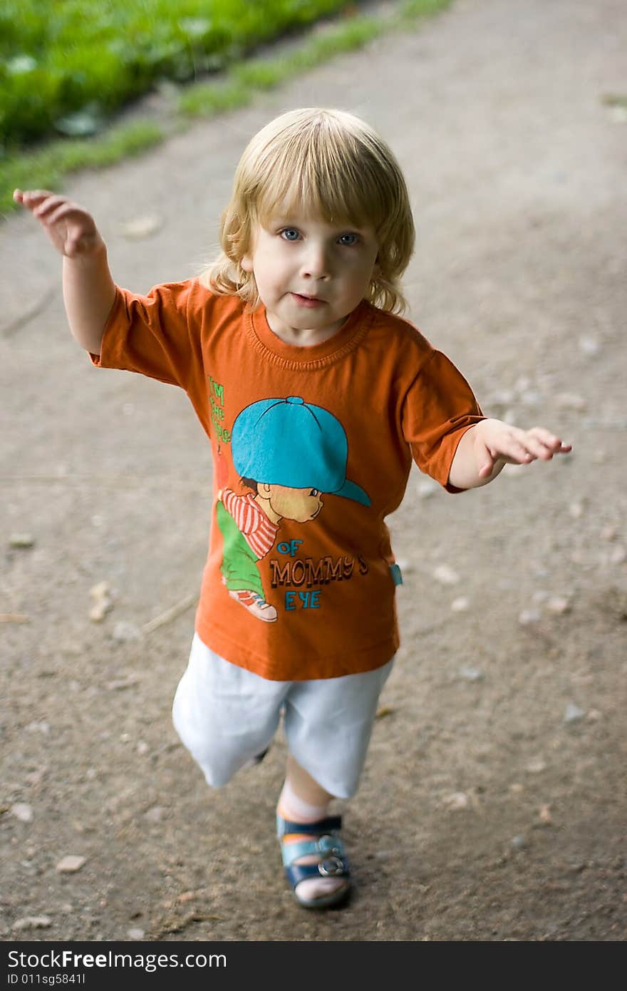 Little boy playing at the park. Little boy playing at the park