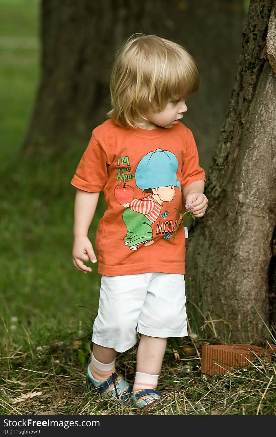 Little boy playing at the park. Little boy playing at the park