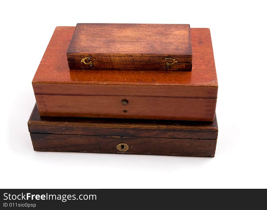 This is antique Wood Box Isolated on white