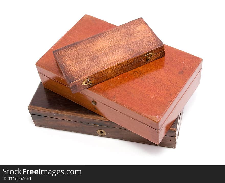 This is antique Wood Box Isolated on white