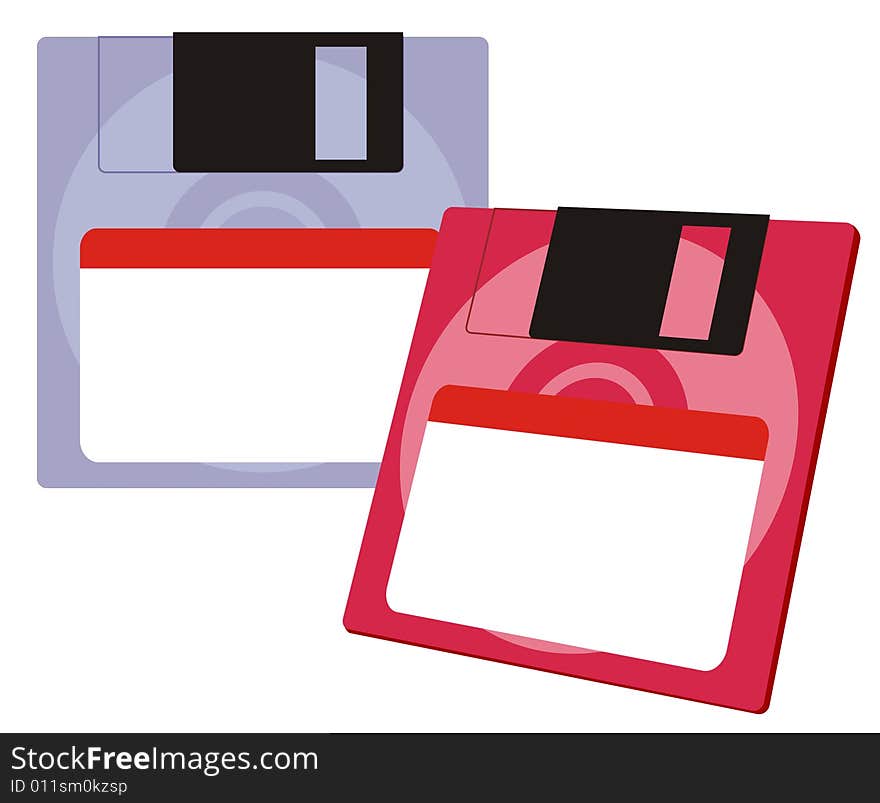 Decorative set of floppy-disk, isolated on white. Vector (EPS 8). Decorative set of floppy-disk, isolated on white. Vector (EPS 8).