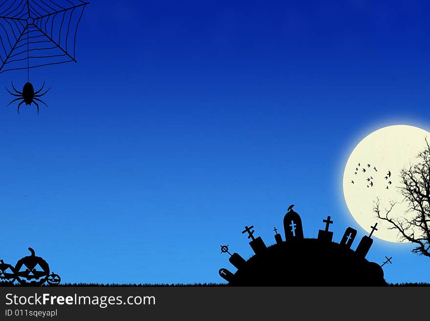 Blue Halloween Background. Halloween Backgrounds Set - see more in my portfolio.