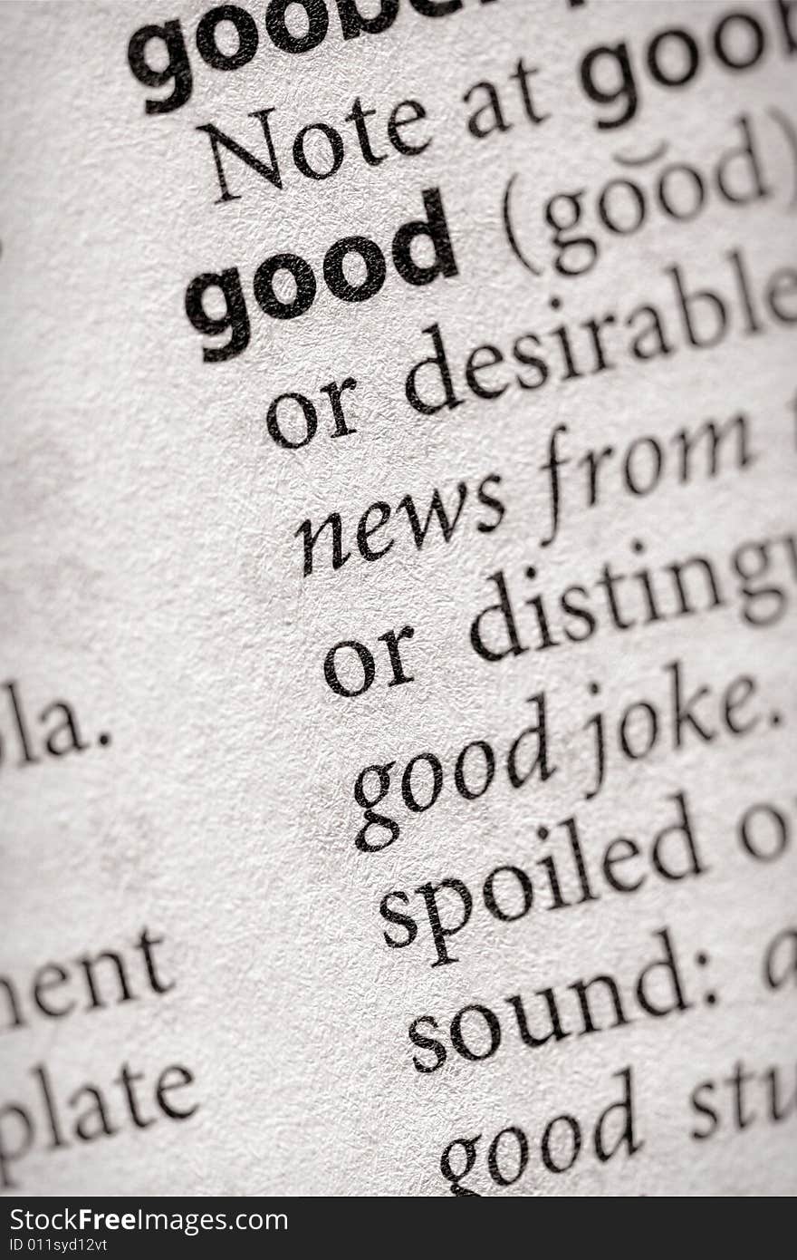 Dictionary Series - Philosophy: good