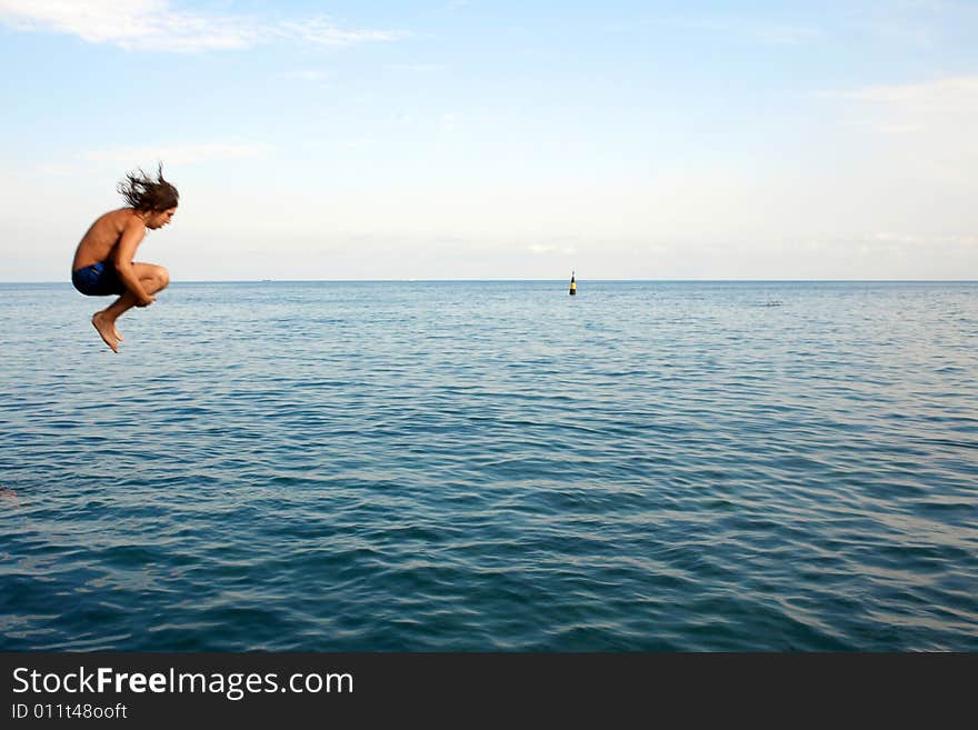 Jumping in water