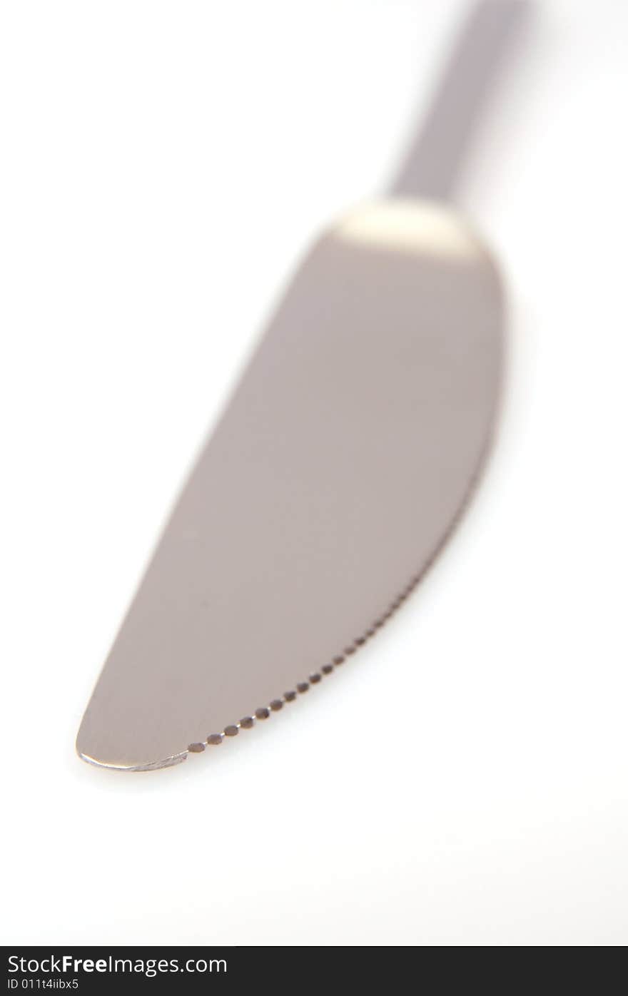 Knife close-up isolated on white