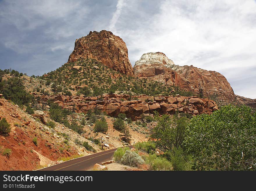 View of the mountain at Zion NP, Utah