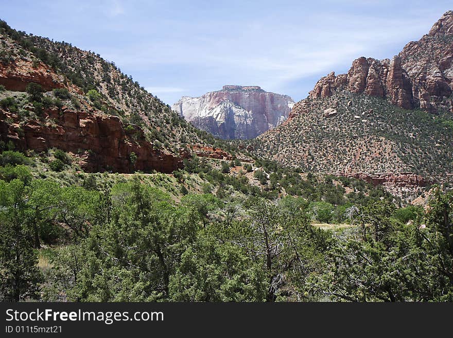 View of the mountain at Zion NP, Utah