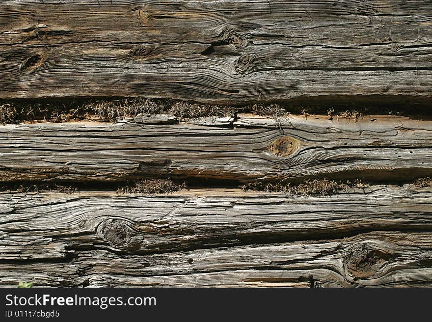 Old wooden wall on outside of the house