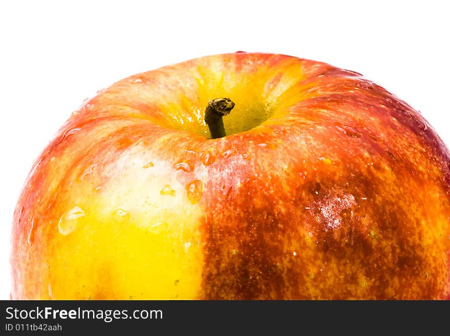 A piece of a ripe apple