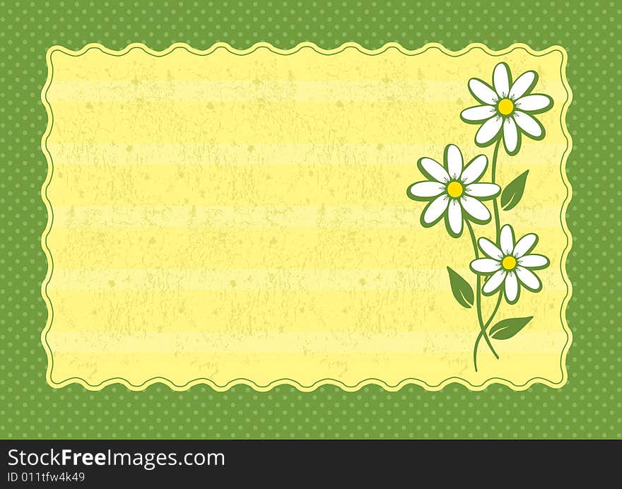 Vector illustration - retro framed background with flowers