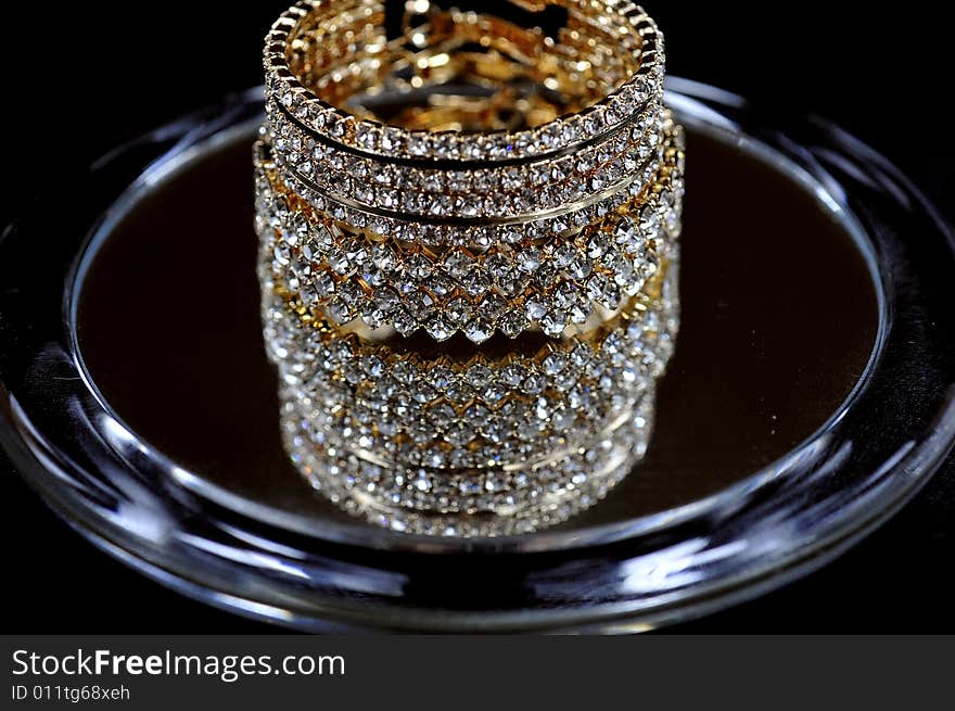 Pretty accouterment,  bangle with crystal decoration