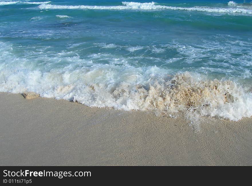 Wavwe close-up at the Atlantic ocean