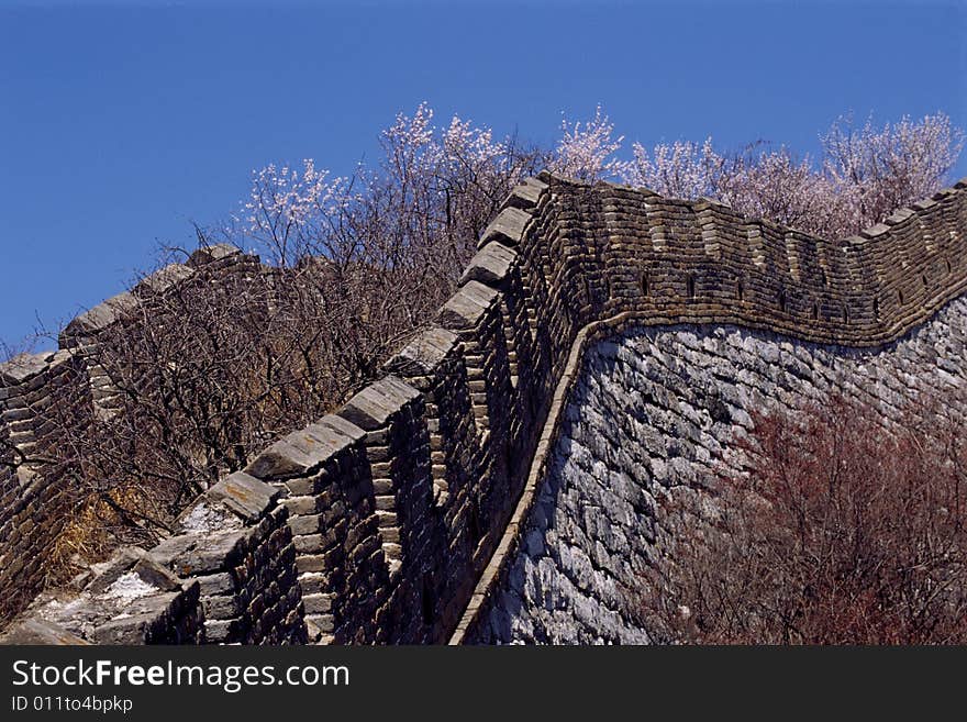 The great wall in spring, shot in jiankou sector, beijing, china