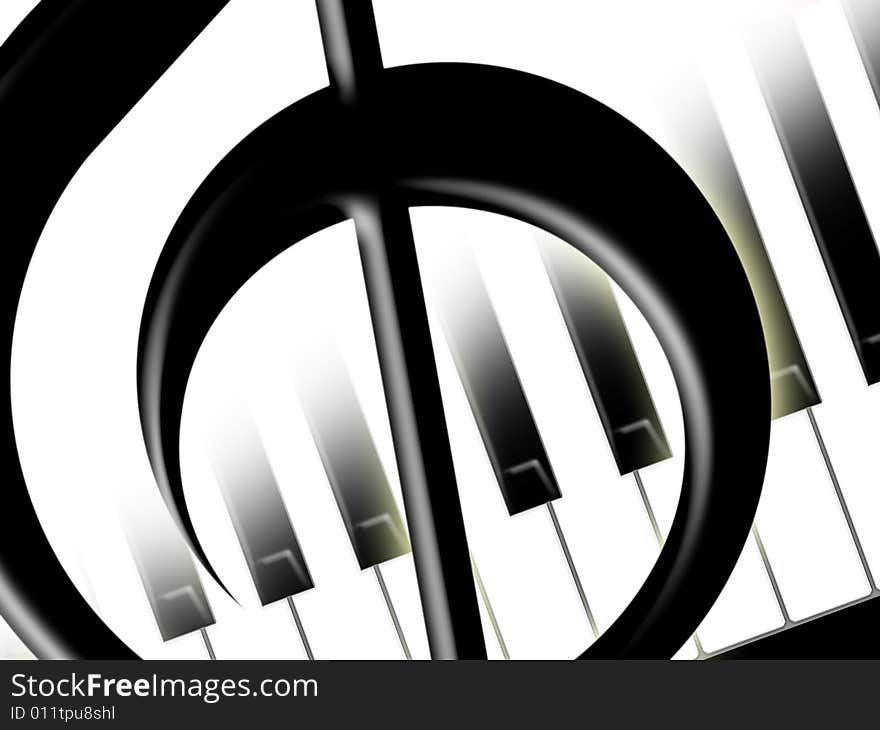 Treble Clef And Keys Of The Piano