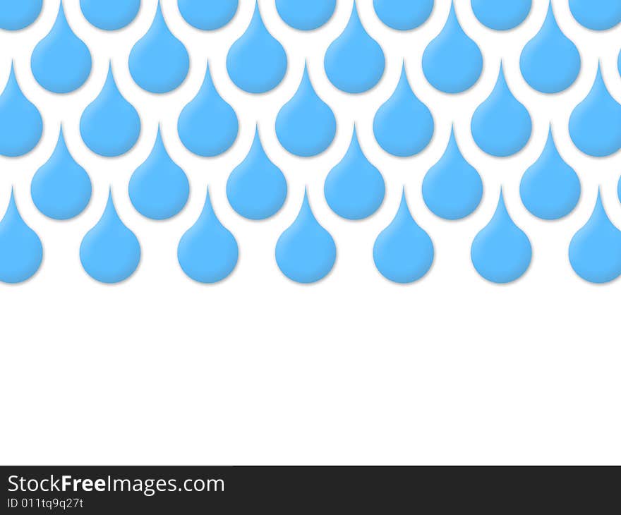 Blue drops on a white background