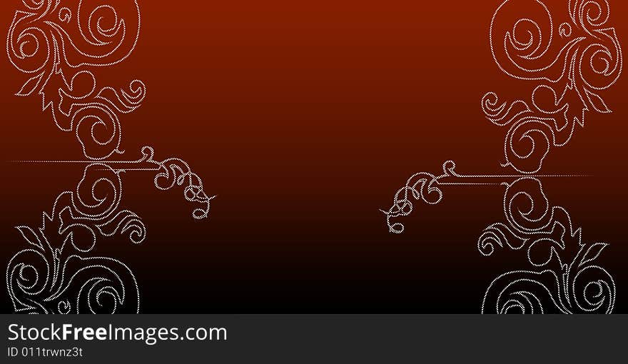 A floral design in a dark background. A floral design in a dark background