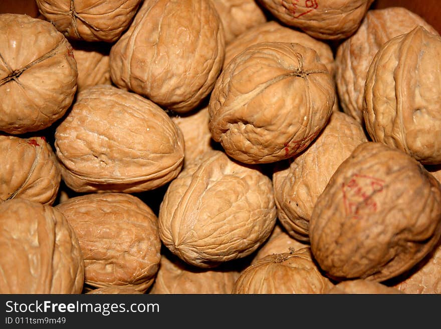 A bunch of walnuts ready to be cracked