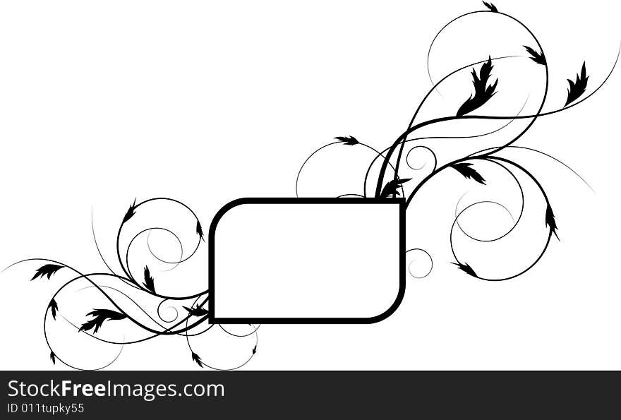 Abstract floral frame. Vector illustration.