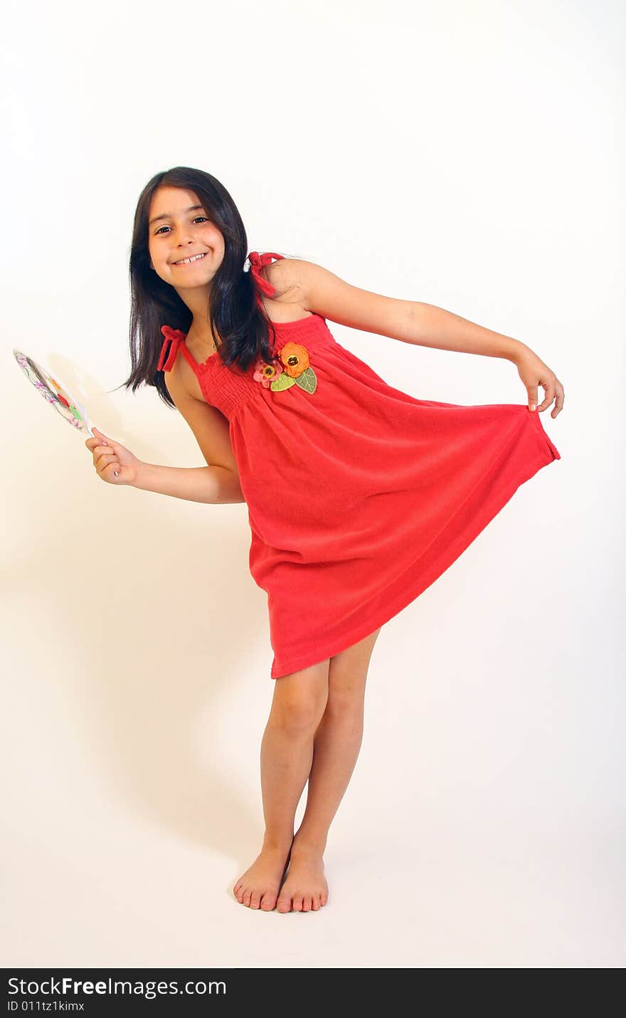 Young Girl In Red Dress